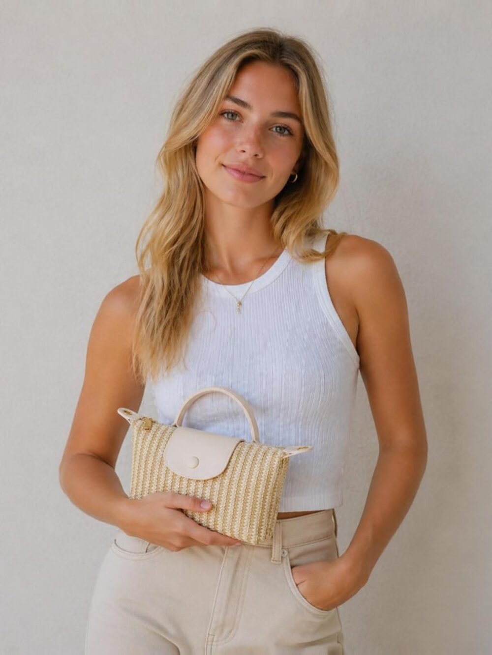 Mini Top Handle Purse for Women Small Summer Straw Beach Crossbody Bags for Lady - Picture 2 of 7